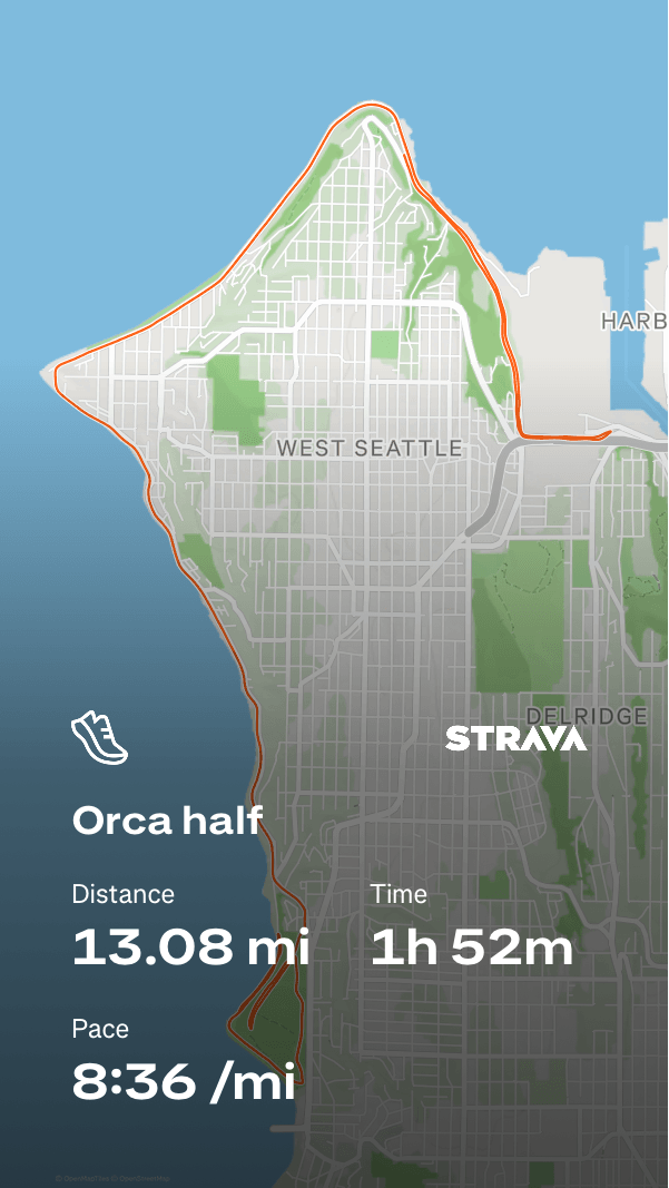 the race recap on Strava